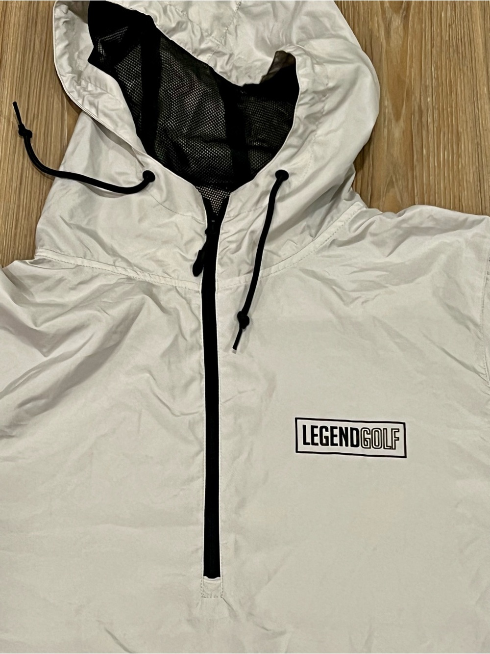 LEGENDGOLF White Hooded Pullover Windbreaker